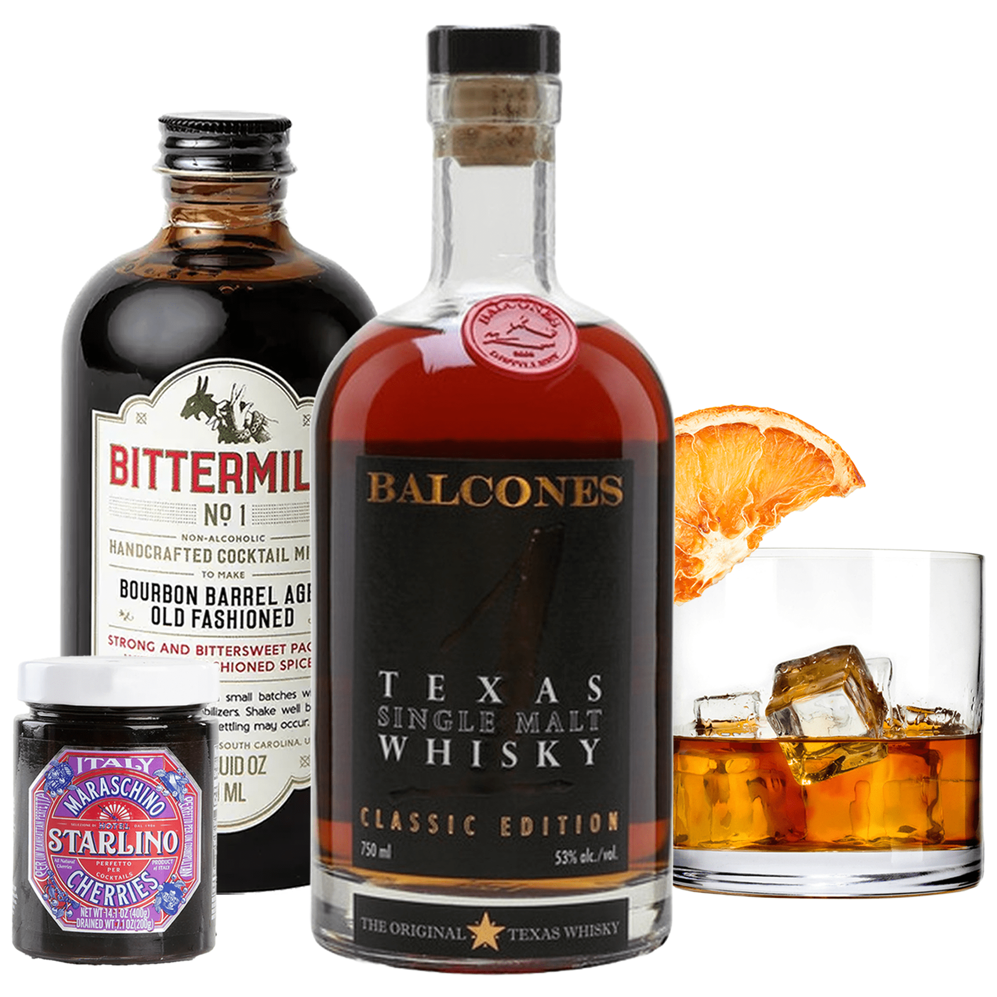 Balcones Texas Bourbon Old Fashioned Gift Basket